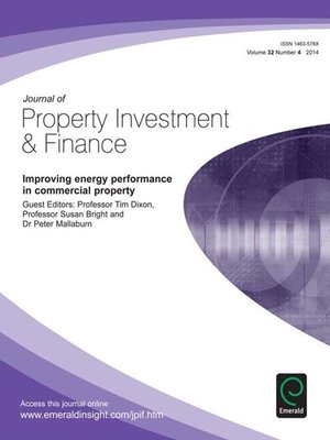 cover image of Journal of Property Investment & Finance, Volume 32, Issue 4